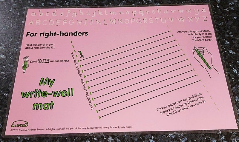 My A3 Write-Well Mat for Left and Right-Handers - Pink Carousel 2