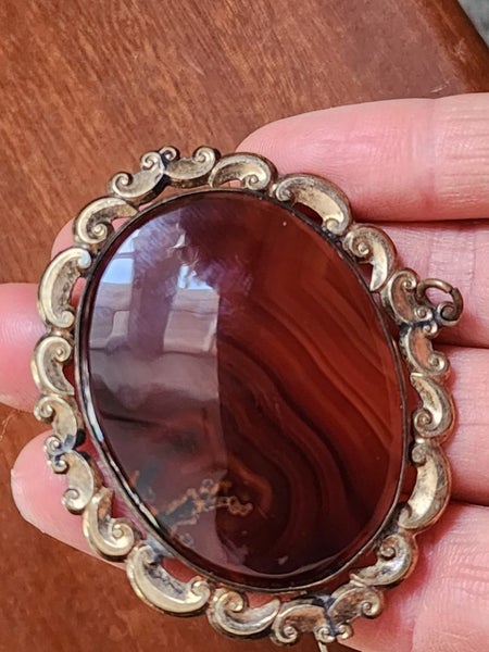 Antique Gold Carnelian Agate Brooch $1 Reserve Carousel 10