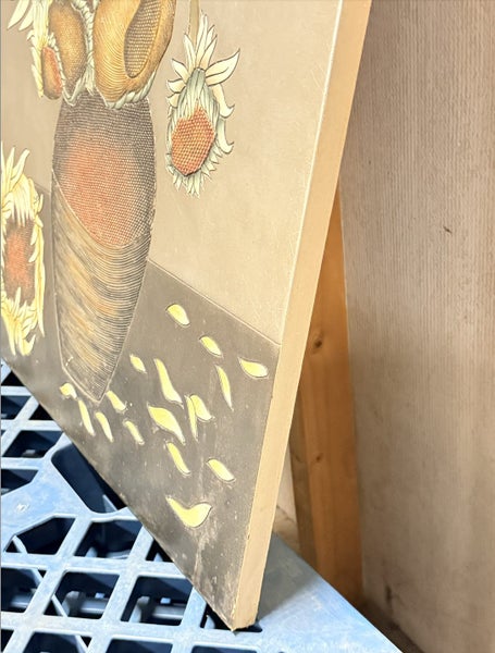 $1 Resv Large Textured Sunflower Wall Art – Metallic Finish 3D Effect 1020mm Carousel 2