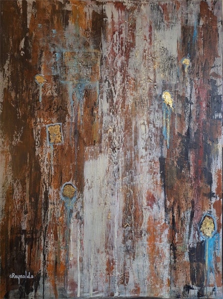 ORIGINAL ACRYLIC MIXED MEDIA ABSTRACT PAINTING - Echoes of Time