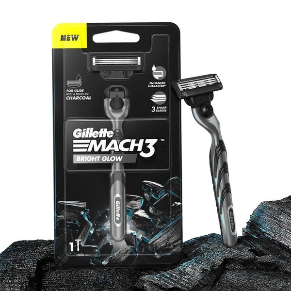Gillette - Mach3 Charcoal Bright Glow Shaving Razor with New Enhanced Lubrastrip Carousel 2