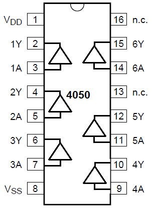 4050 Non Inverting Hex Buffer IC - CD4050BE CD4050 Carousel 2