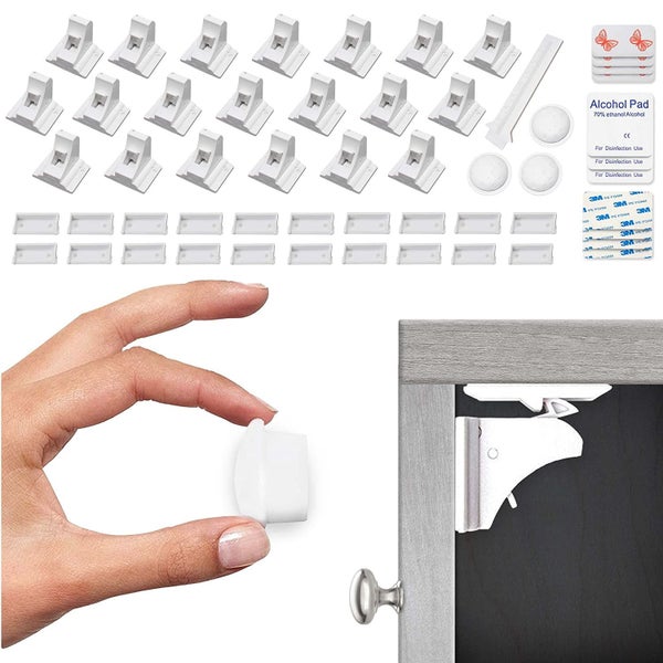 Cabinet Locks for Babies - 20-Pack Magnetic Baby Proof Safety Latches?, 3 Key Carousel 1