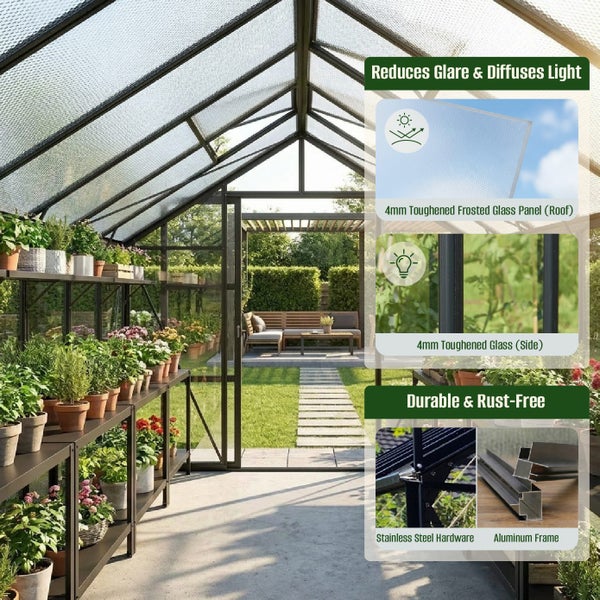 Glasshouse 4mm toughened glass 2570 x 3210 x 2320mm Carousel 2