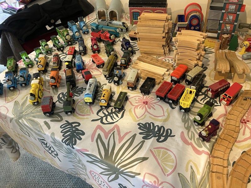 Massive lot of Wooden Thomas the Tank engine trains and track. Carousel 2