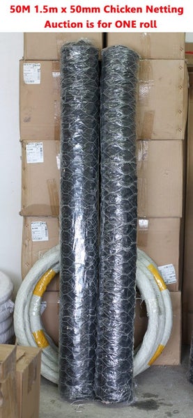 1.5m x 50m x 50mm Chicken Netting(50mm hole) --- Brand New Carousel 1