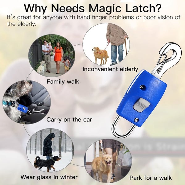 1pcs Stainless Steel Puppy Cat Collar Leash Pet Leash Magic Buckle, Leash Con Carousel 7