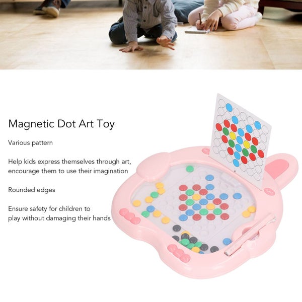 Magnetic Drawing Board for Kids, Magnetic Dot Art Toy Bunny Shape Educational Carousel 2
