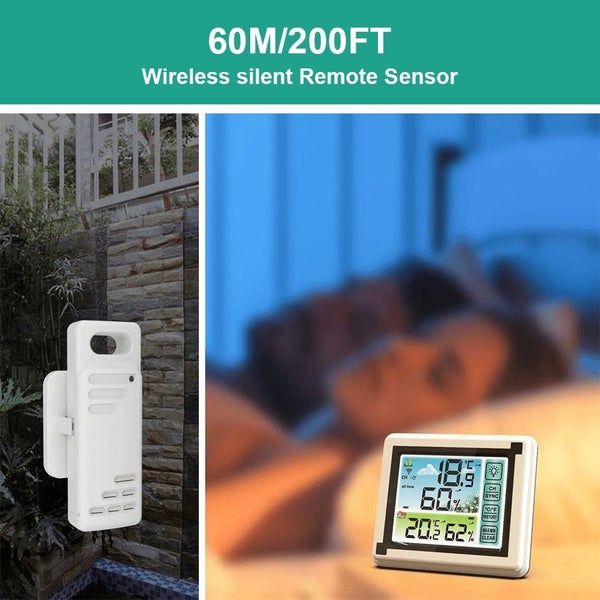 Indoor Outdoor Thermometer and Hygrometer Wireless Weather Stations,Temperatu Carousel 8
