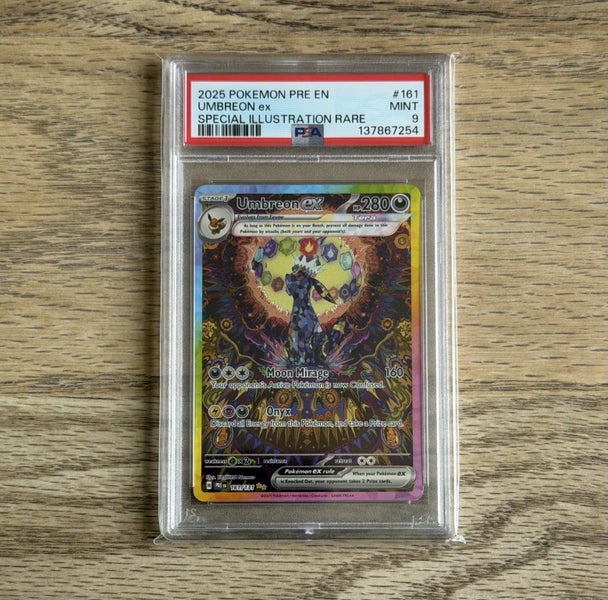 Pokemon TCG S&V Prismatic Evolutions #161 Umbreon SIR PSA 9 $1 Reserve Carousel 1