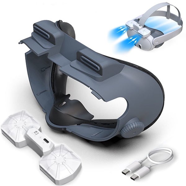 Face Pad Cooling Fan for Meta Quest 3, Air Circulation Cooling Face Cushion,