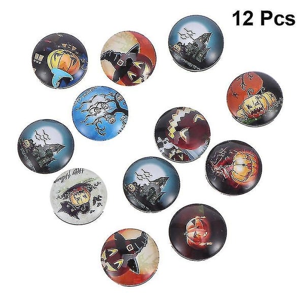 12pcs 25mm Halloween Time Refrigerator Round Glass Fridge Magnets Stickers For Carousel 3