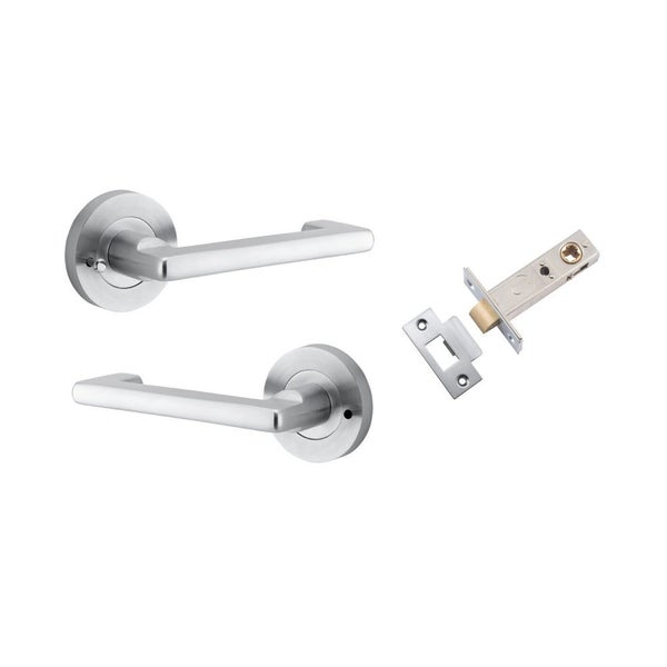 Iver Baltimore Return Door Lever Handle on Round Rose Inbuilt Privacy Carousel 1