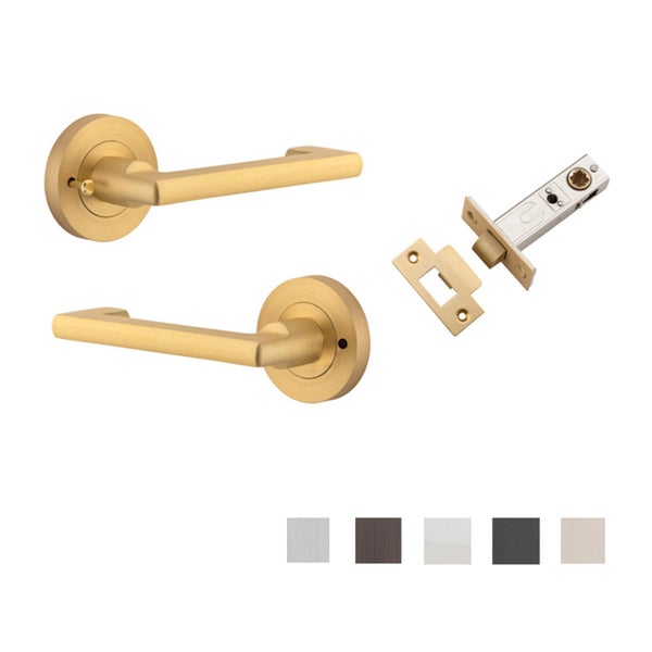 Iver Baltimore Return Door Lever Handle on Round Rose Inbuilt Privacy Carousel 2