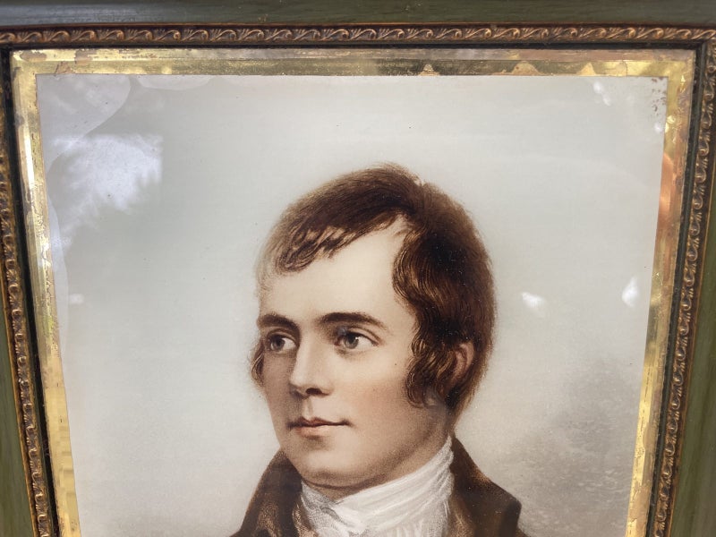 Antique print portrait of Robert Burns print on glass Carousel 2