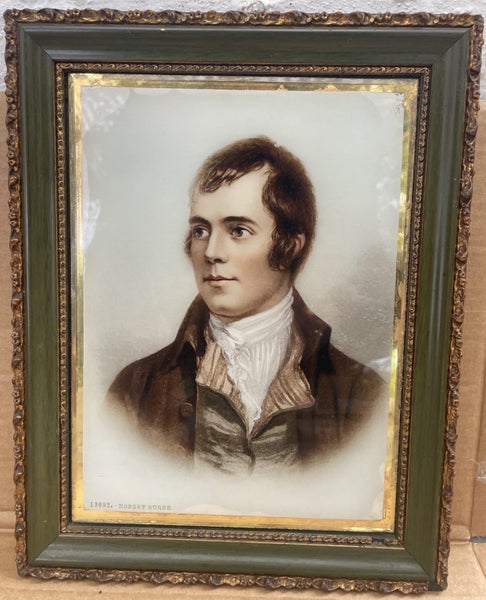 Antique print portrait of Robert Burns print on glass Carousel 1