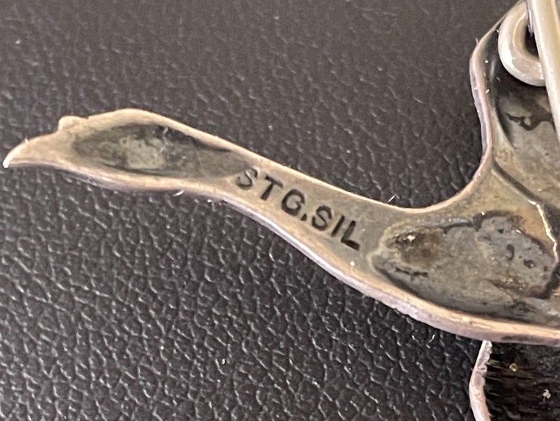 Vintage Sterling silver Swan Brooch Carousel 5