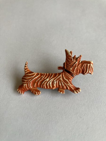 Art Deco red terrier dog early plastic brooch Carousel 1