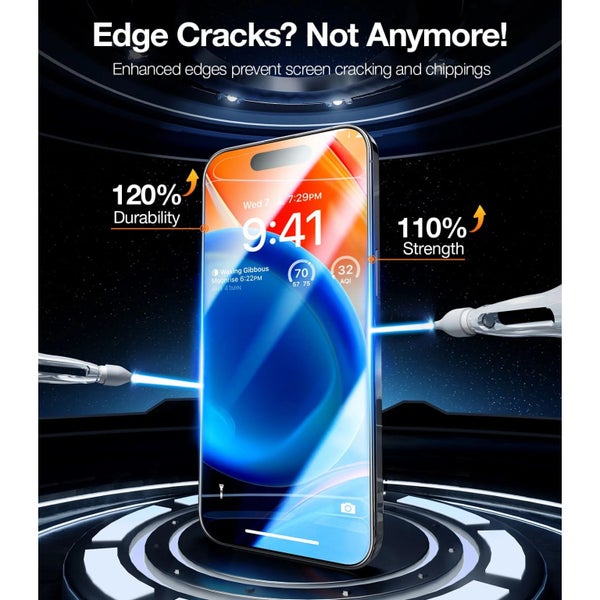 Torras iPhone 15 / 14 Pro (6.1") Premium Tempered Glass Screen Protector - Clear Carousel 2