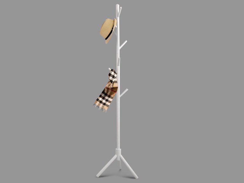 Standing Wooden Clothes Rack - White Carousel 2