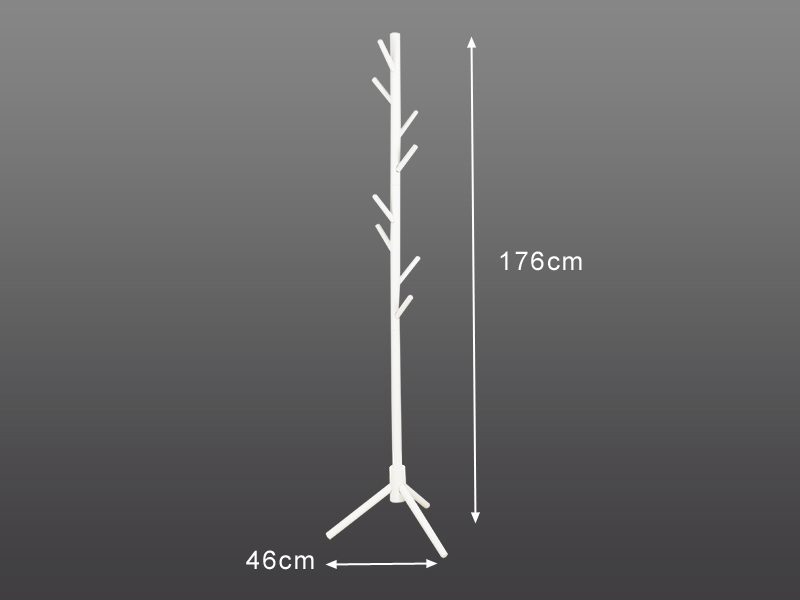 Standing Wooden Clothes Rack - White Carousel 5