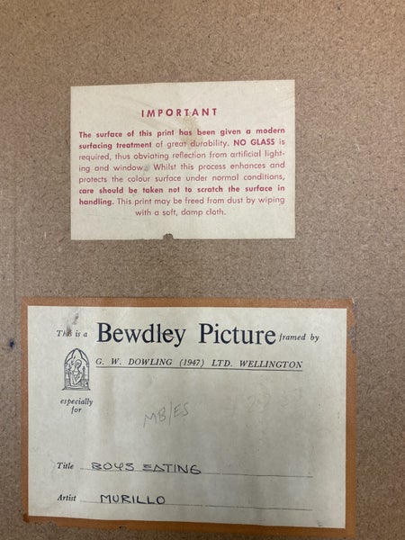 Framed Picture of Boys Eating. (Artist Murillo) Carousel 2