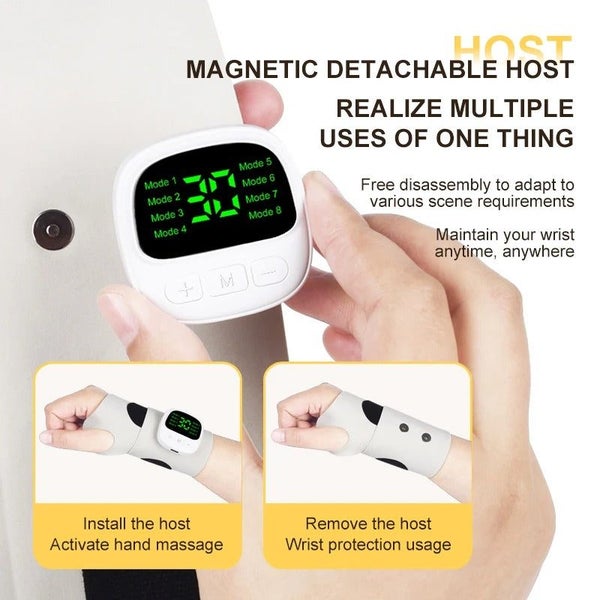 EMS Electric Cordless Hand Wrist Massager - Smart Wrist Therapy Support Carousel 2