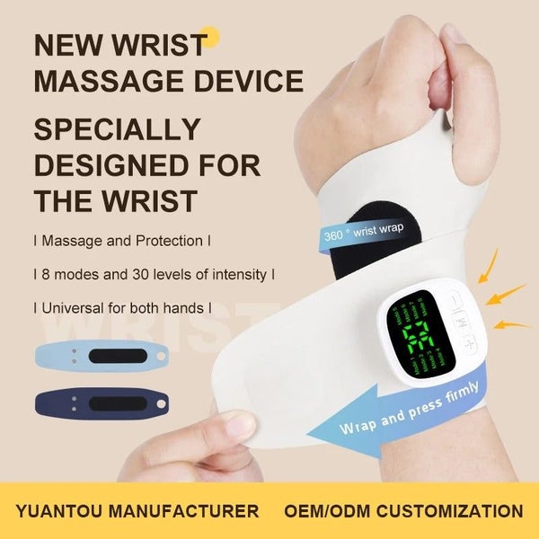 EMS Electric Cordless Hand Wrist Massager - Smart Wrist Therapy Support Carousel 6