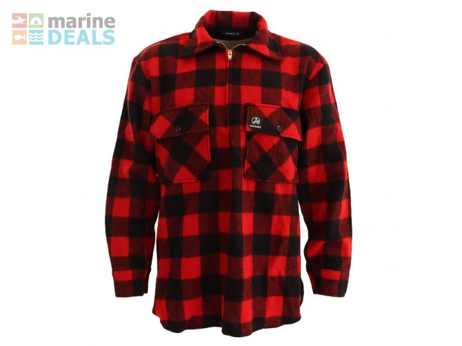 Swanndri Mens Ranger Wool Bush Shirt Red Black S Carousel 1