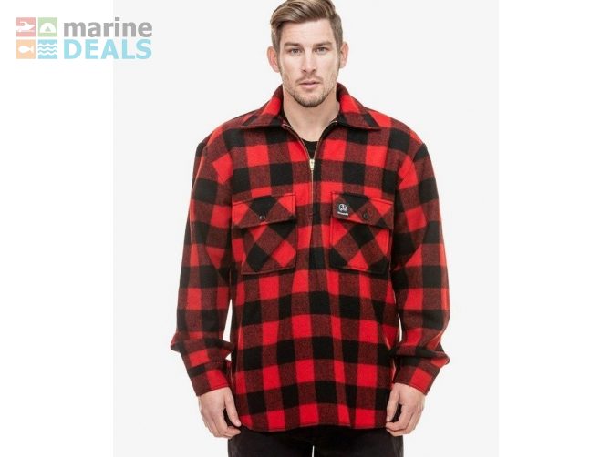 Swanndri Mens Ranger Wool Bush Shirt Red Black S Carousel 2