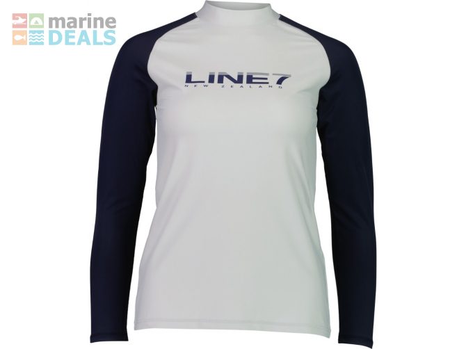 Line 7 Harbour UPF50 Womens Rash Vest Navy/Grey 10 Carousel 1