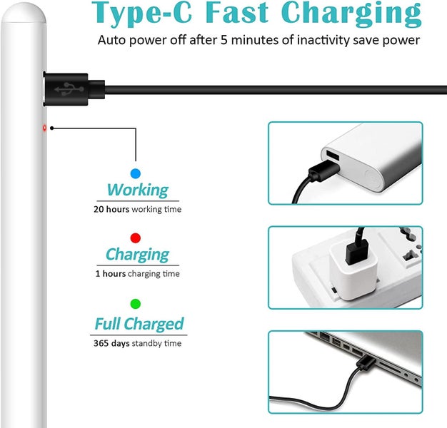 Stylus Pen for iPad Pencil,Rechargeable Active Stylus Pen Fine Point Digital Carousel 7