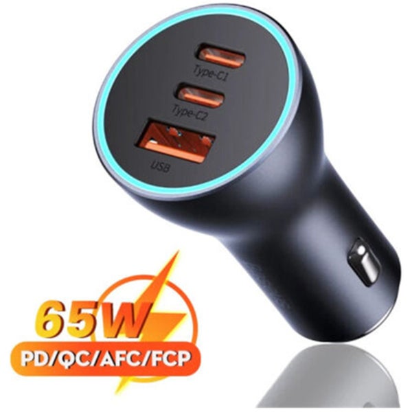 Baseus Golden Contactor Pro 65W Triple Fast Charging Car Charger - Dark Gray 1x Carousel 2