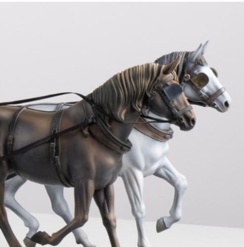 Wooden Ship - 2 horses: 1/12 Stage Coach Carousel 1