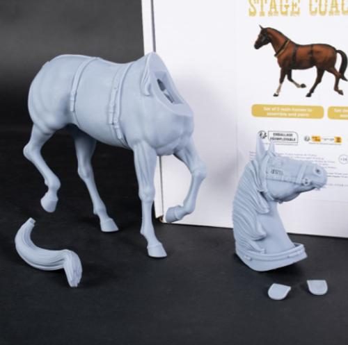 Wooden Ship - 2 horses: 1/12 Stage Coach Carousel 2