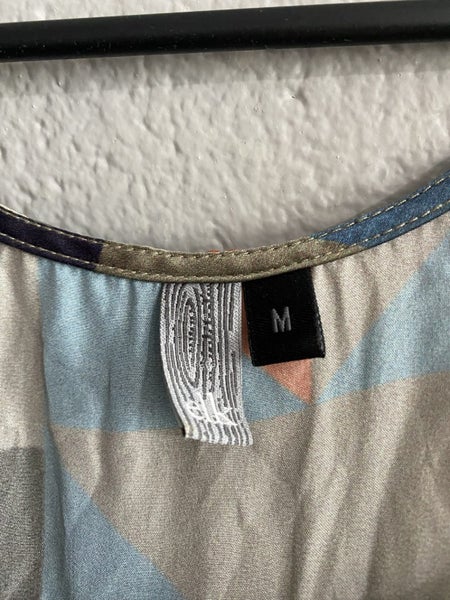 ELK Hi Low Sleeveless Abstract Silk Blouse 100% Silk (M) Carousel 5