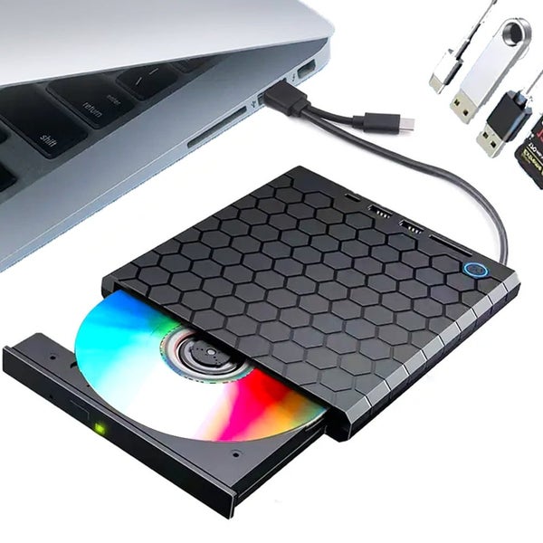 DVD Player for Laptop,External CD/DVD Drive for Laptop,7 in 1 USB Portable CD Carousel 1