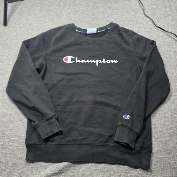 Champion Black Crewneck Size Medium Jersey Sweatshirt Carousel 1