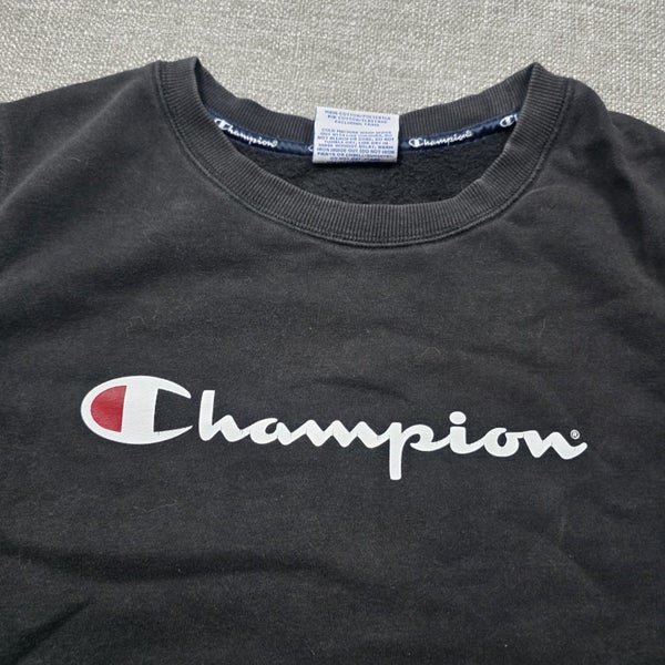 Champion Black Crewneck Size Medium Jersey Sweatshirt Carousel 2