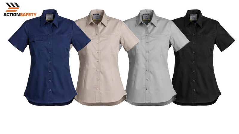 Syzmik Womens Lightweight Tradie SS Shirt - 4 Colour Options - Sizes 8 to 24 Carousel 1