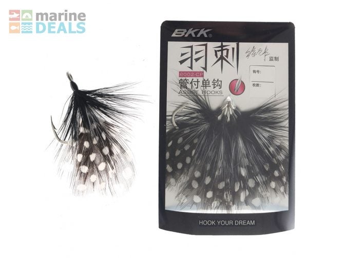 BKK Quills Feathered Assist Hook White/Black Dott… Carousel 1