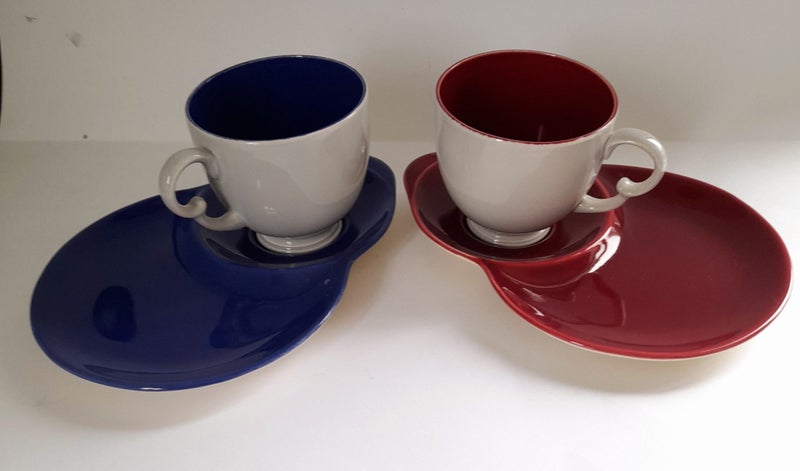 Vintage Crown Devon 'Tennis' Cup and Saucer Sets C1930's Carousel 1