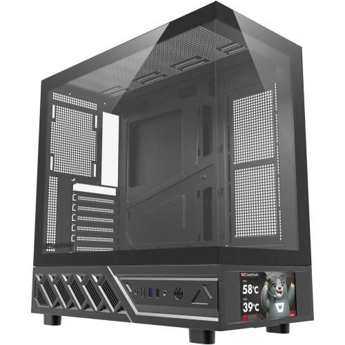 DARKFLASH DS950 Tempered Glass ATX Mid Tower Case - Black with Screen 6x ARGB Carousel 1
