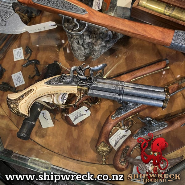 Denix Replica 4 Barrel Flintlock Pistol Carousel 1
