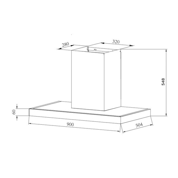 Vogue Canopy Rangehood 90cm - Black w. Touch Control - 750m³/h Carousel 4