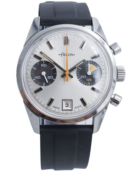 FELCA 1970s Titoni VINTAGE DATO Manual Chronograph Steel Mens Wristwatch Rf 4368 Carousel 2