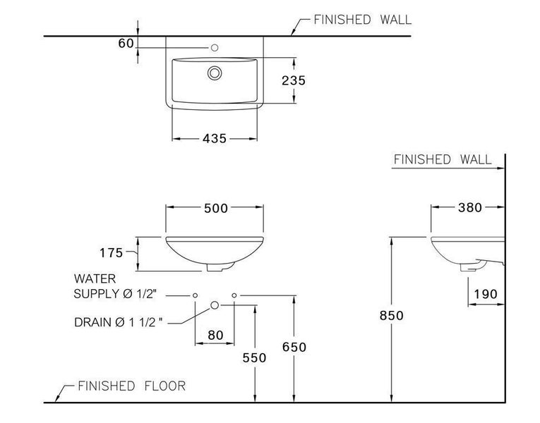 DAMAGED BOXES - SERVE S WALL BASIN 500X375X170MM 1TH OF - GLOSS WHITE Carousel 4
