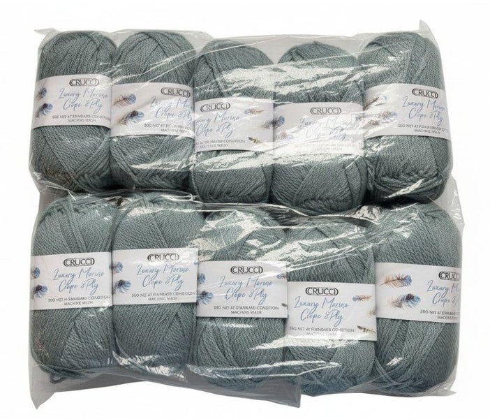 Crucci Luxury Merino Crepe 8 ply 10 pack **$1 RESERVE CLOSING DOWN SALE* RRP$129 Carousel 1