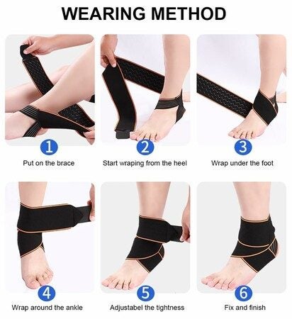 Ankle Brace for Sprained Ankle Ankle Support Adjustable Compression Wrap Carousel 13