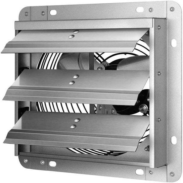 10"/12" Aluminium Shutter Exhaust Fan with Thermostat, High Speed 1650RPM/162 Carousel 1